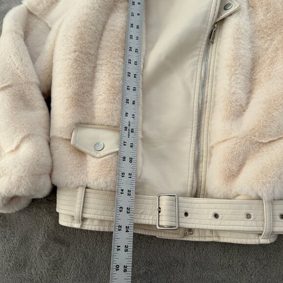 Heartloom Faux Fur Cream Jacket Coat Women's MEDIUM - Picture 5 of 7